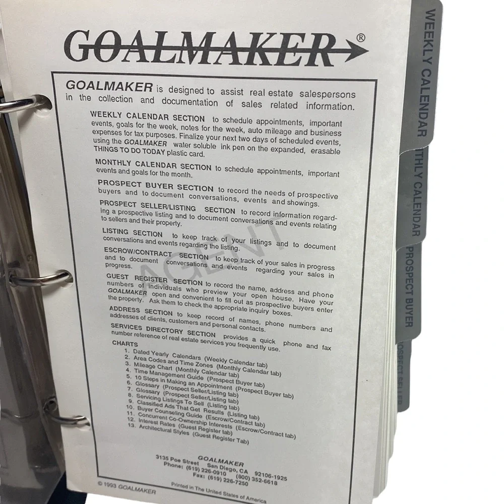 Goal Maker Red Leather Reptile Design Binder